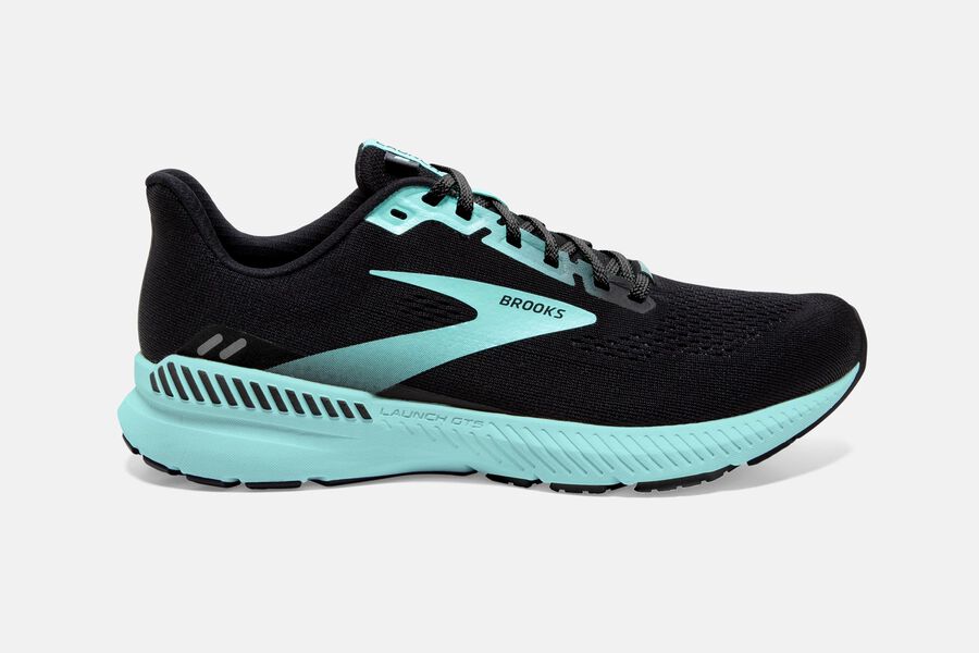 Brooks Running Shoes - Launch GTS 8 Road Womens - Black/Blue - AMD-628541